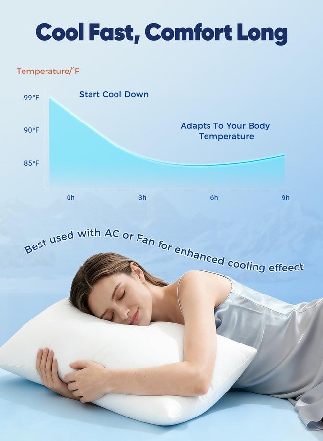Avolare 2 Pack Pillow Cases Queen, Stretch Cooling Pillowcases for Hair Skin and Hot Sleepers, Arc-Chill Q-max>0.5 Soft Silky Pillow Covers with Zipper for Standard & Queen Size Pillows - White - Image 2