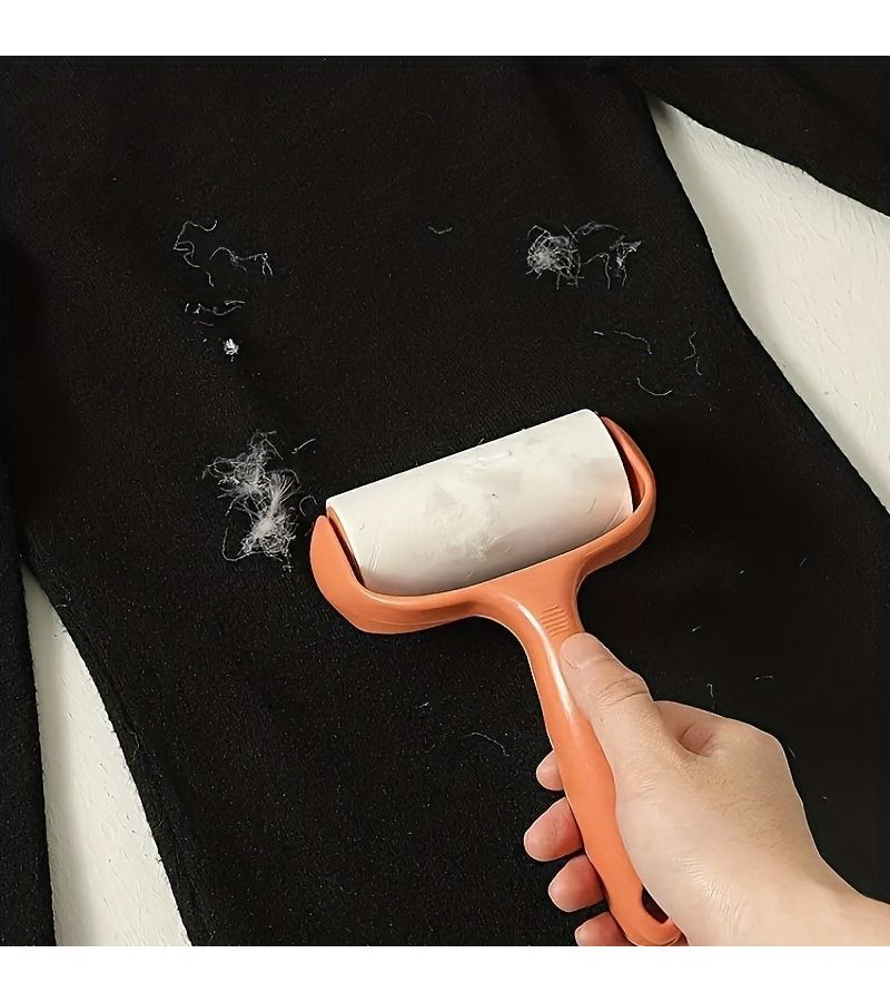 ميني مجموعة 6 قطع متعددة الوظائف لإزالة شعر الحيوانات الأليفة، تشمل 3 لفات من الورق ومشبك غسيل، لون وردي - Image 4