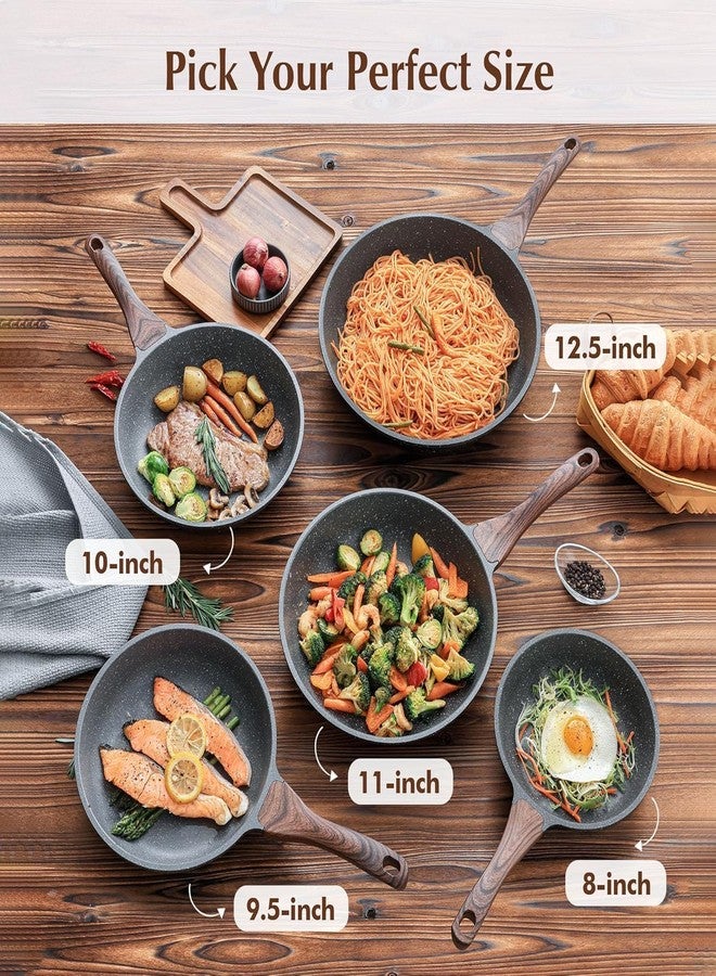 GEUTIERL Kitchen Tools Combo Set with Non-Stick Frying Pan, Silicone Spatula & Oil Brush, Scrubber & Trivet | Cooking Essentials Kit - Image 4
