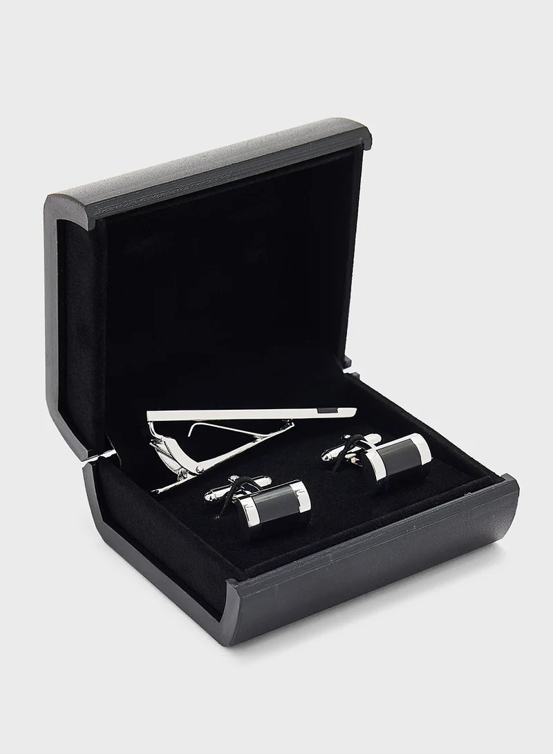 روبرت وود Reclangular Cufflink And Tie Pin Gift Set