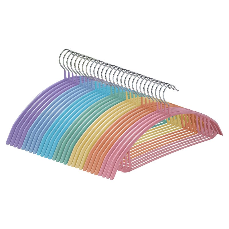 MOPALL Clothes Hangers 28 Pack, Non Slip PVC Coating Metal Sweater Hanger No Shoulder Bump, 16.5 inch Wide Heavy Duty Durable Adult Coat Hanging for Closet, Suit, Dress, Jacket, Pant, Shirt - Image 1