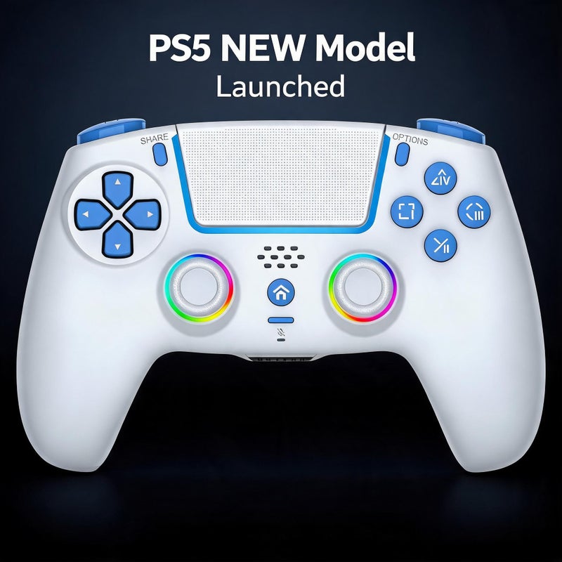PS5 Wireless Game Controller with RGB Light, Dual Vibration and Hall Trigger - Image 1