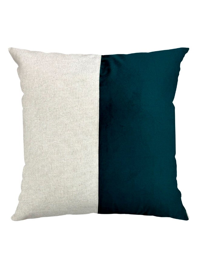 Concept Plain Square Shaped Decorative Cushion Linen and Turquoise 50 x 50 cm 472554