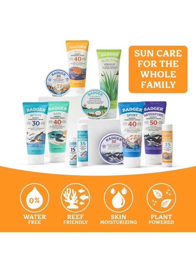 Badger Kids Sunscreen Stick SPF 35 with Mineral Zinc Oxide, Travel Size Sunscreen Stick for Kids, 97% Organic Ingredients, Reef Friendly, Broad Spectrum, Water Resistant, 65 oz (2 Pack) - Image 5