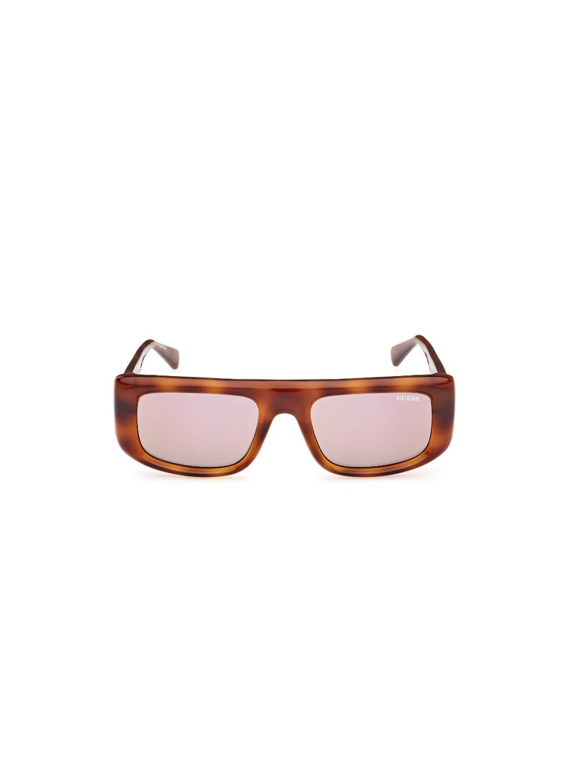 GUESS Unisex Mirrored Rectangular Shape Plastic Sunglasses GU0013853C53 - Lens Size: 53 Mm - Blonde Havana - Image 2