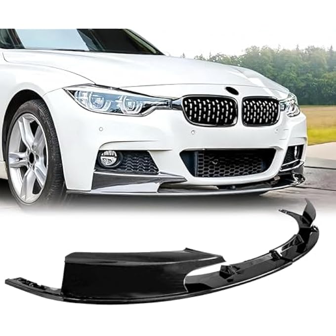 Collect Light Front Bumper Lip for 2012-2018 BMW 3 Series F30 F31 M Sport 2PCS Glossy Black Front Lip Splitter - Image 1