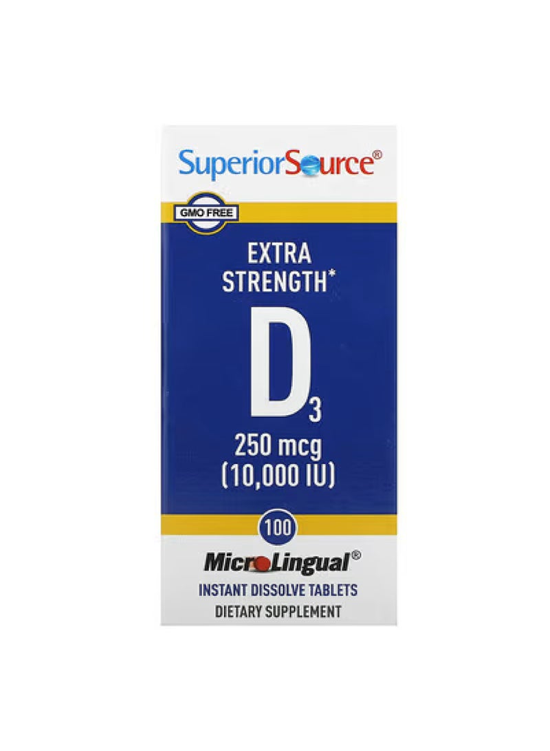 Superior Source D3, 250 mcg (10,000 IU), 100 MicroLingual Instant Dissolve Tablets