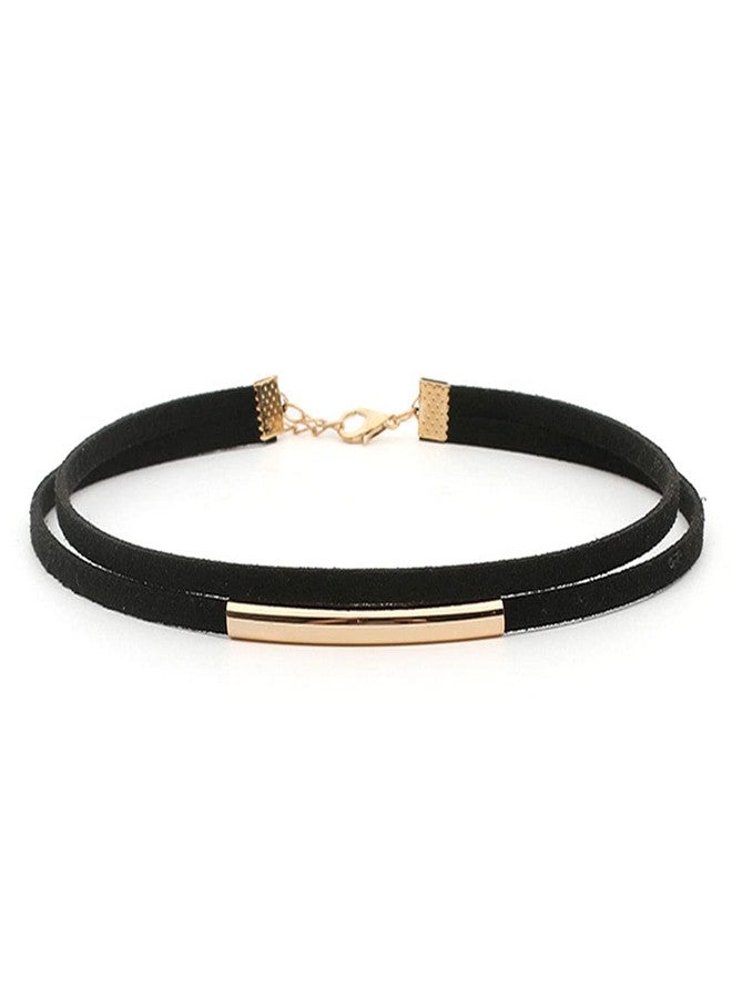 Shegirl Black Collar Necklace Velvet Choker Necklaces Fashion Punk Jewelry for Women (Gold) - Image 3