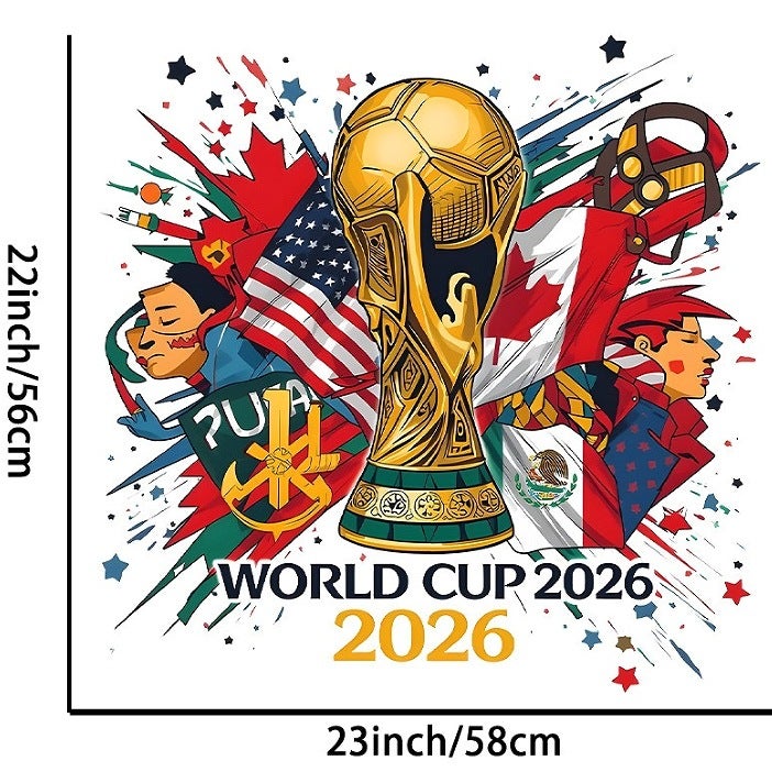 FIFA 2026 World Cup Fan Car Window Sticker - PVC Waterproof Wall Decal - Image 1