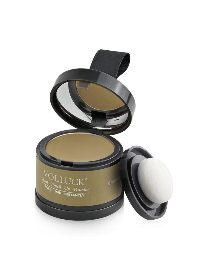 VOLLUCK Root Touch up Powder, Instant Hairline Powder for Thinning Areas and Gray Hair Coverage, Natural and Non-greasy Root Cover up for Women and Men (Blonde, 0.14 Ounce) - Image 1
