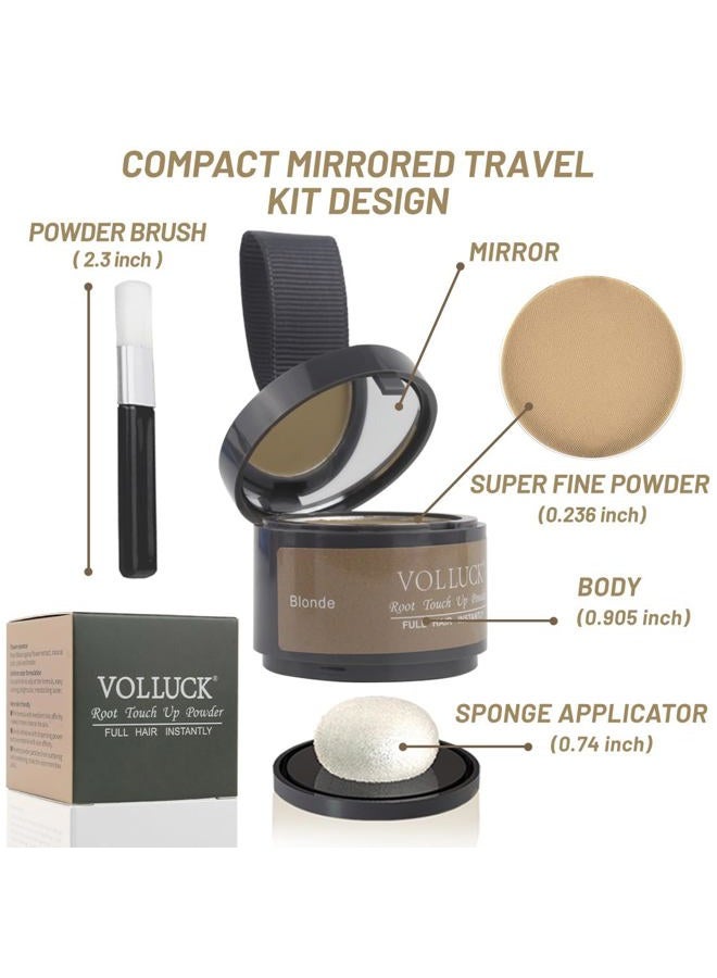 VOLLUCK Root Touch up Powder, Instant Hairline Powder for Thinning Areas and Gray Hair Coverage, Natural and Non-greasy Root Cover up for Women and Men (Blonde, 0.14 Ounce) - Image 2