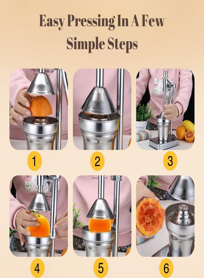 GOVNPJ Manual Orange Juicer, Hand Press Citrus Juicer Lemon Squeezer with Cup Countertop Squeezer for Fresh Orange Juice, Easy to Clean - Image 2