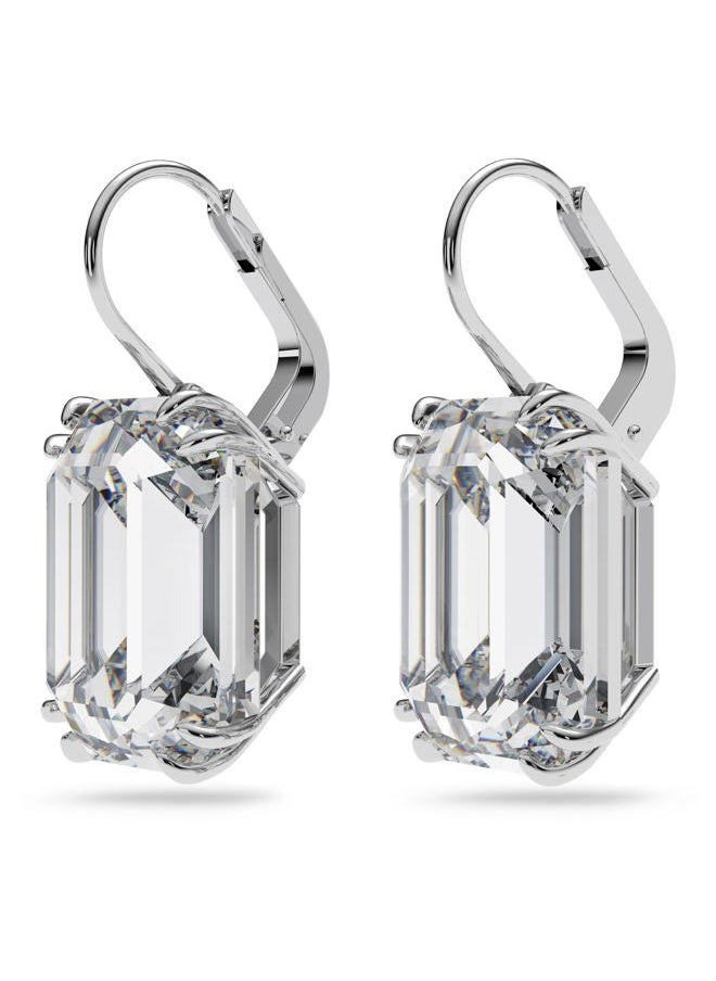 SWAROVSKI Millenia Drop Earrings with Clear Oversized Octagon Cut Crystal in Rhodium Finish  - Image 3