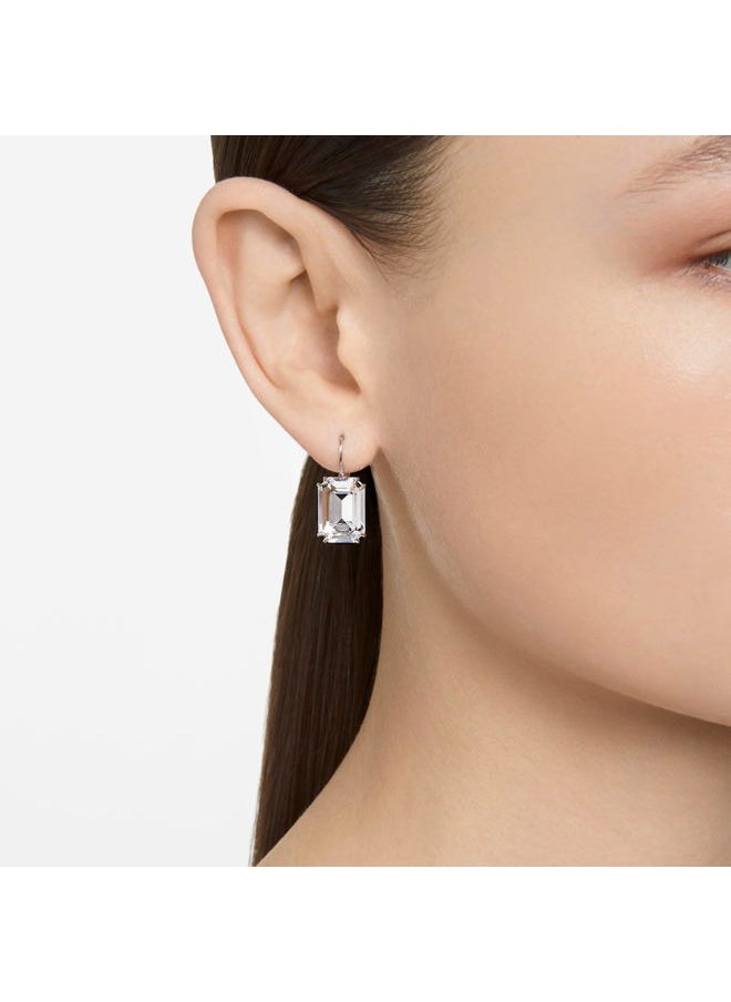 SWAROVSKI Millenia Drop Earrings with Clear Oversized Octagon Cut Crystal in Rhodium Finish  - Image 5