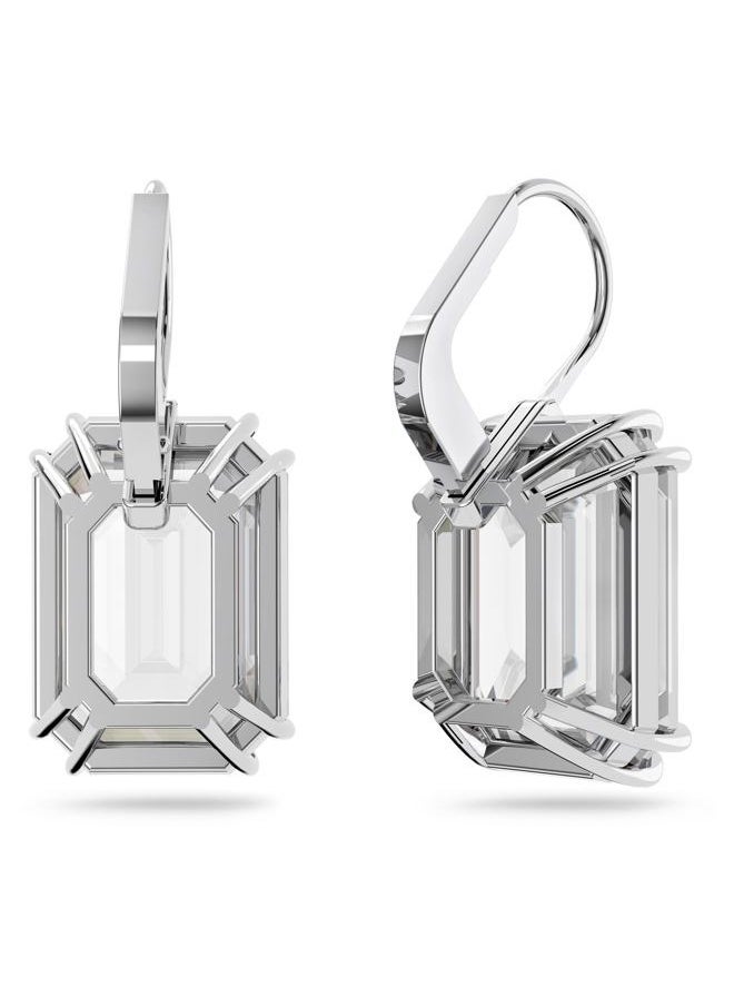 SWAROVSKI Millenia Drop Earrings with Clear Oversized Octagon Cut Crystal in Rhodium Finish  - Image 4