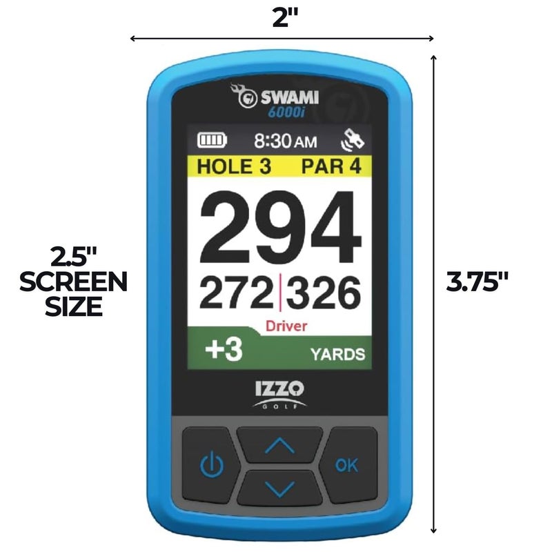 Izzo Swami 6000 Handheld Golf GPS Water-Resistant Color Display with 38,000 Course Maps & Scorekeeper - Image 3