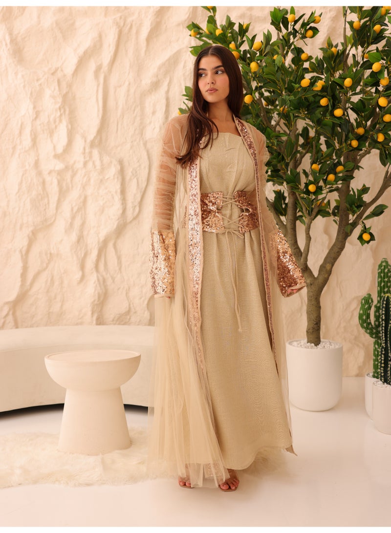 IKKXA 2 Piece Outfit Luxury Sequins Tulle Sleeves - Image 1