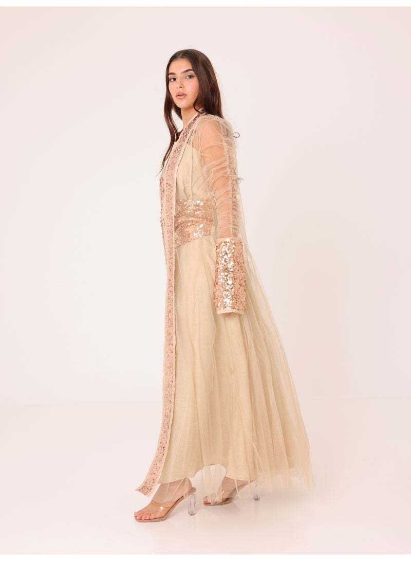 IKKXA 2 Piece Outfit Luxury Sequins Tulle Sleeves - Image 3