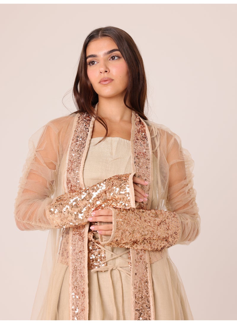 IKKXA 2 Piece Outfit Luxury Sequins Tulle Sleeves - Image 2