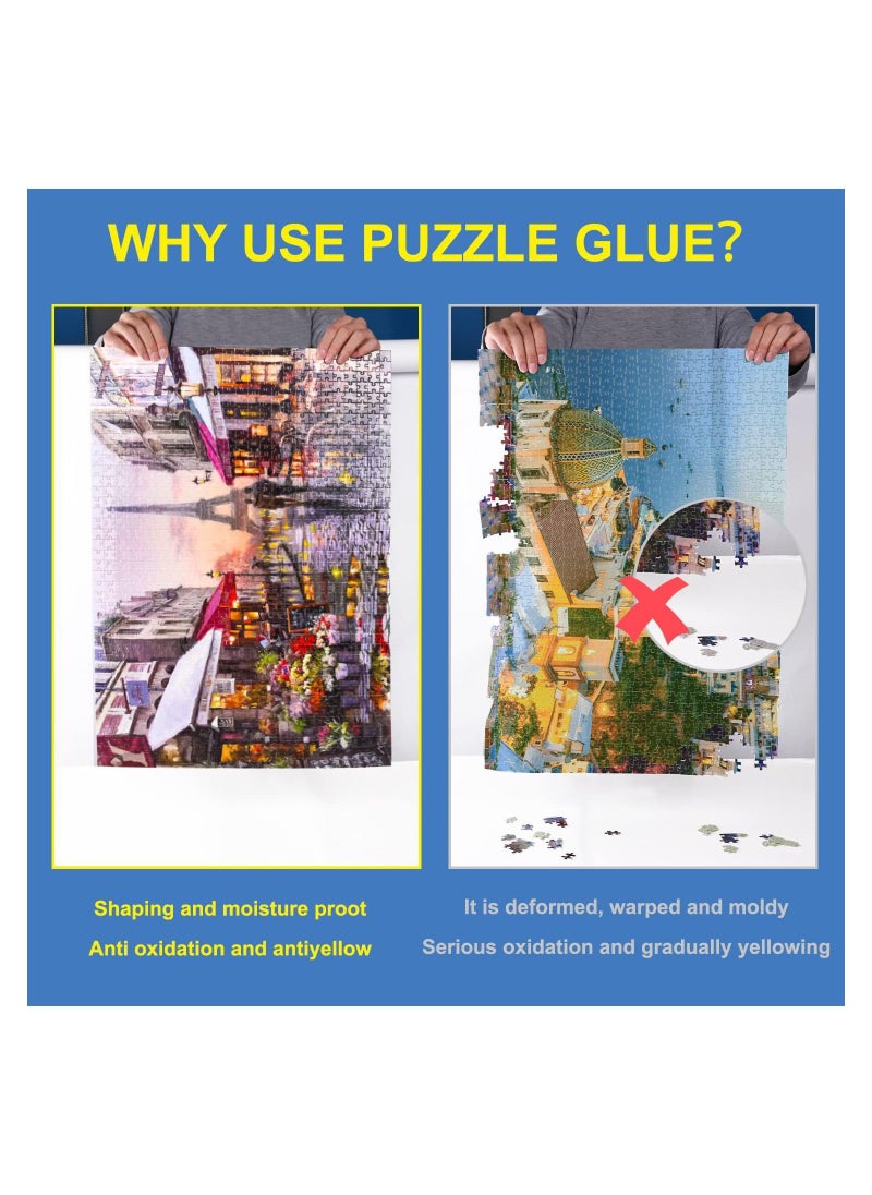 Excefore - Puzzle Glue Clear with New Sponge Head, Replace Puzzle Saver Suitable for 3000/3500/5000 Pieces of Puzzle for Paper and Wood, Water-Soluble Special Craft Puzzle Glue Sheets, 120ML X 2 Bottle - Image 1