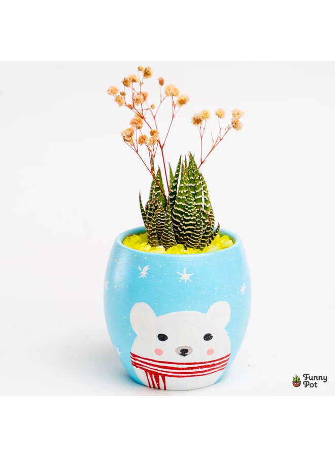 Cactus pottery pot