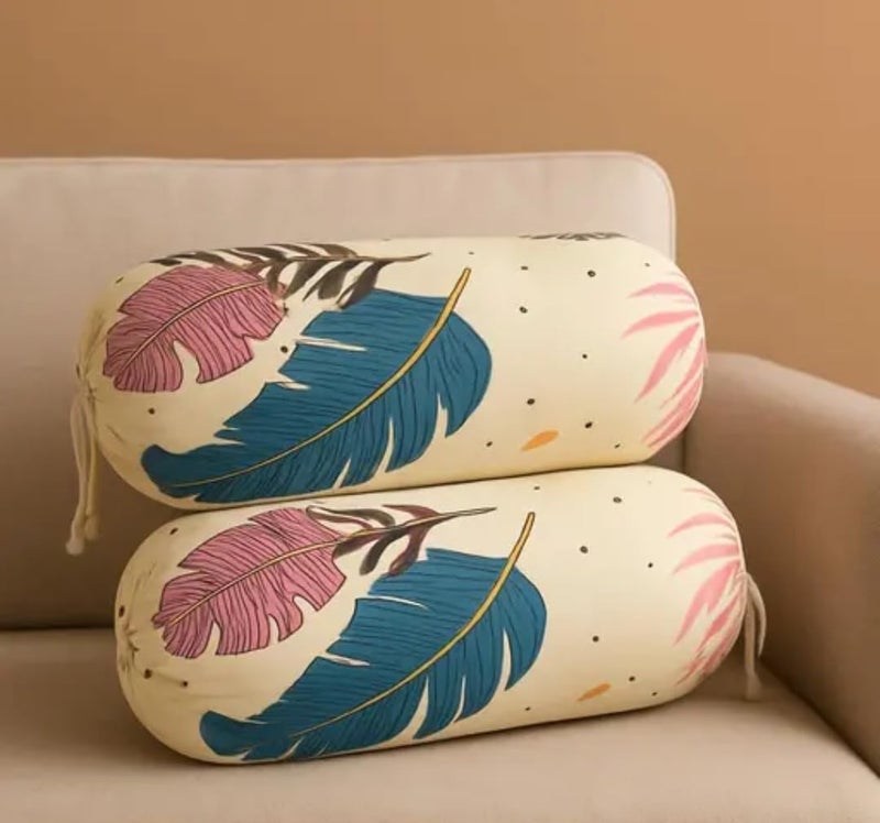 S&S Sands® Cotton Bolster/Pillow Covers| Round Bedside Long Pillow Cover|King Size Covers|Dewan Pillow Cover Set 16 X 32 |Bolster Cover Set of 2 (Multicolor) - Image 1