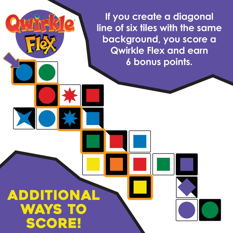 Mindware Qwirkle Flex Edition- Classic Qwirkle with a New Twist - Increased Strategy & Replayability, Ages 8+, 2-4 Players - Image 5