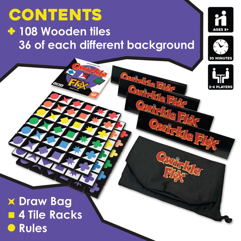 Mindware Qwirkle Flex Edition- Classic Qwirkle with a New Twist - Increased Strategy & Replayability, Ages 8+, 2-4 Players - Image 3