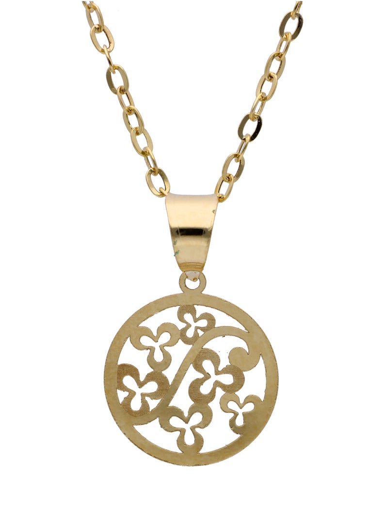 أف كيه جوليريز قلادة ذهب (سلسلة مع قلادة مجوفة من الزهور) عيار 18 - Image 1