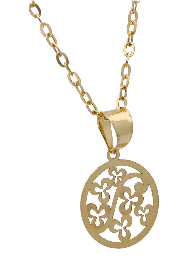 أف كيه جوليريز قلادة ذهب (سلسلة مع قلادة مجوفة من الزهور) عيار 18 - Image 2