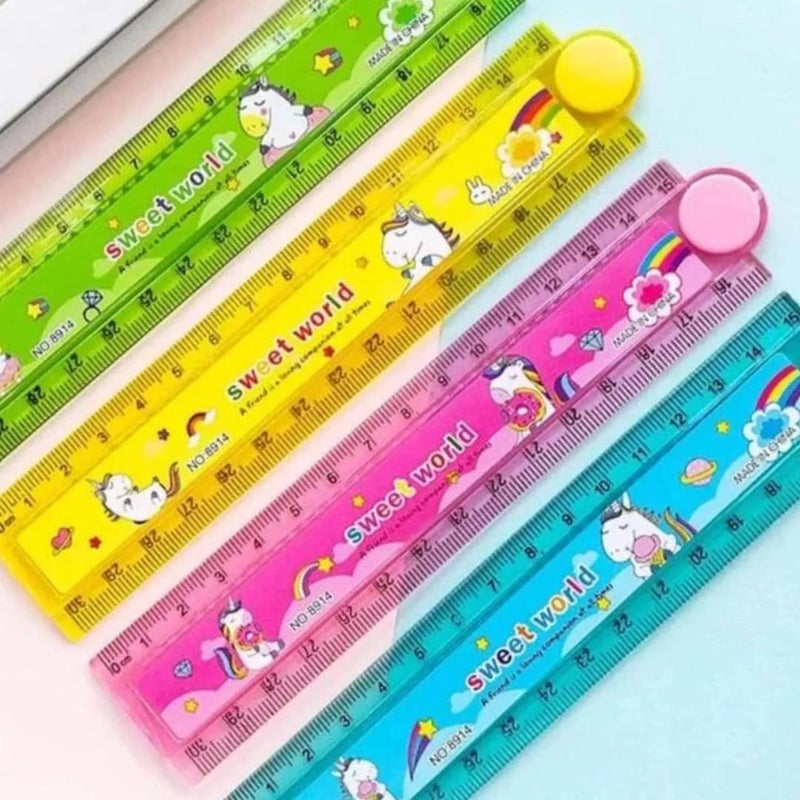 Parseed Bookmarks Scale for Kids, Glitter Scale for School Stationery Items, Scale Ruler Set, Bookmarks for Books, Best Birthday Return Gift for kids – Random Color- 30 inche (Pack of 30) - Image 4
