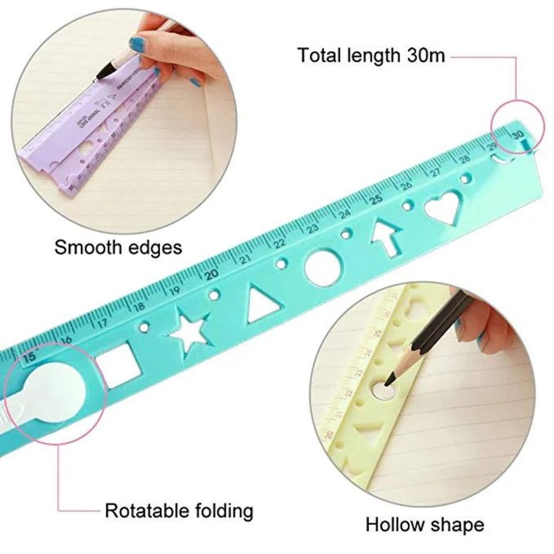 Parseed Bookmarks Scale for Kids, Glitter Scale for School Stationery Items, Scale Ruler Set, Bookmarks for Books, Best Birthday Return Gift for kids – Random Color- 30 inche (Pack of 30) - Image 3