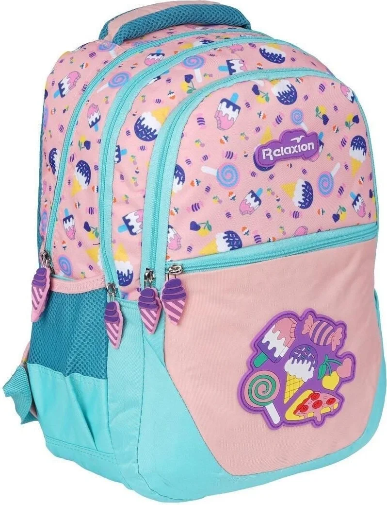 ريلاكسن Sugar Candy Nutrition Waterproof 4 Compartment School Backpack