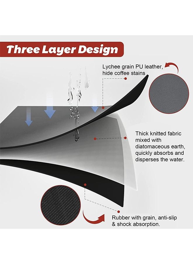 Arabest Dish Drying Mat for Kitchen Counter, Coffee Machine Mat, Counter Protector Spill Mat, Breathable Non-slip Rubber Mat for Coffee Machine 50x40cm, Easy to Clean and Quick Dry - Image 3