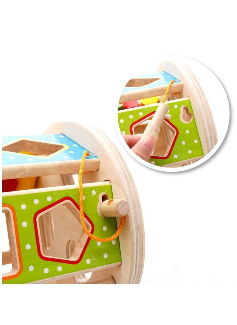 Soofam Wooden Blocks Shape Sorter Set ,Wooden Sorter Toy,Exploration And Independent Wooden Shape Sorter Intelligence Box For Kids,Creative Craft Geometric Shape Sorter Educational Learning Toy For Kids,  - Image 4