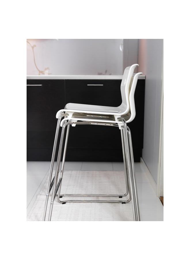 Bar Stool, White/Chrome-Plated, 66 Cm - pzsku/Z45DDBC16B776C4DF7FFDZ/45/_/1732952412/ded79b39-2bb8-484b-90a3-d347c246a6a8