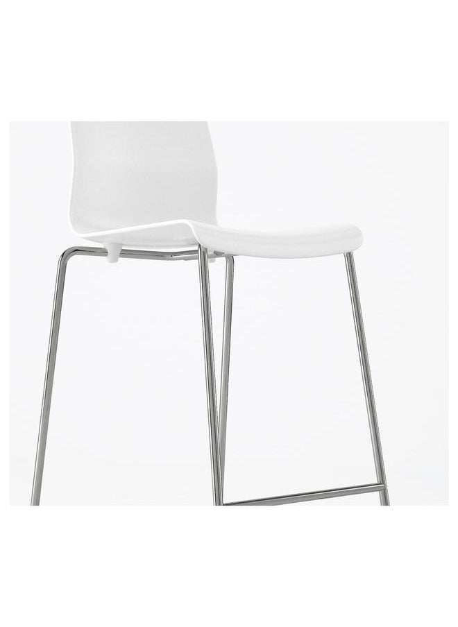 Bar Stool, White/Chrome-Plated, 66 Cm - pzsku/Z45DDBC16B776C4DF7FFDZ/45/_/1732952413/41bf621f-3060-4c34-be20-d90d9c36cf41