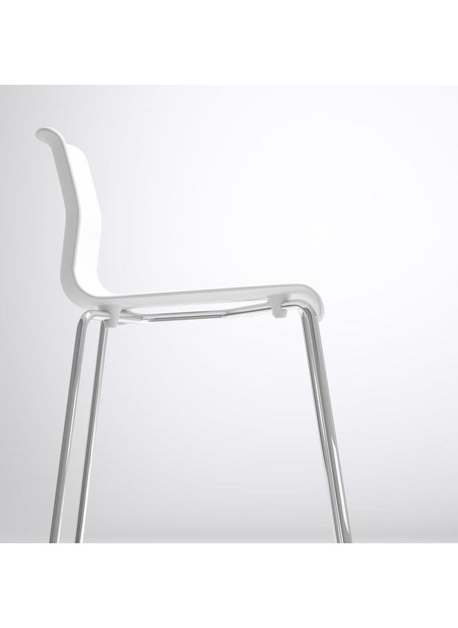 Bar Stool, White/Chrome-Plated, 66 Cm - pzsku/Z45DDBC16B776C4DF7FFDZ/45/_/1732952414/2972771b-f2a7-4d3b-a1b5-049e1b3d27df