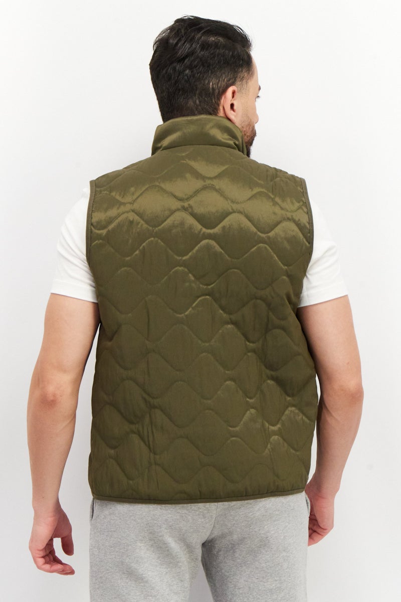 Reebok Men Sportswear Fit Padded Outdoor Vest Jacket, Olive - Image 2