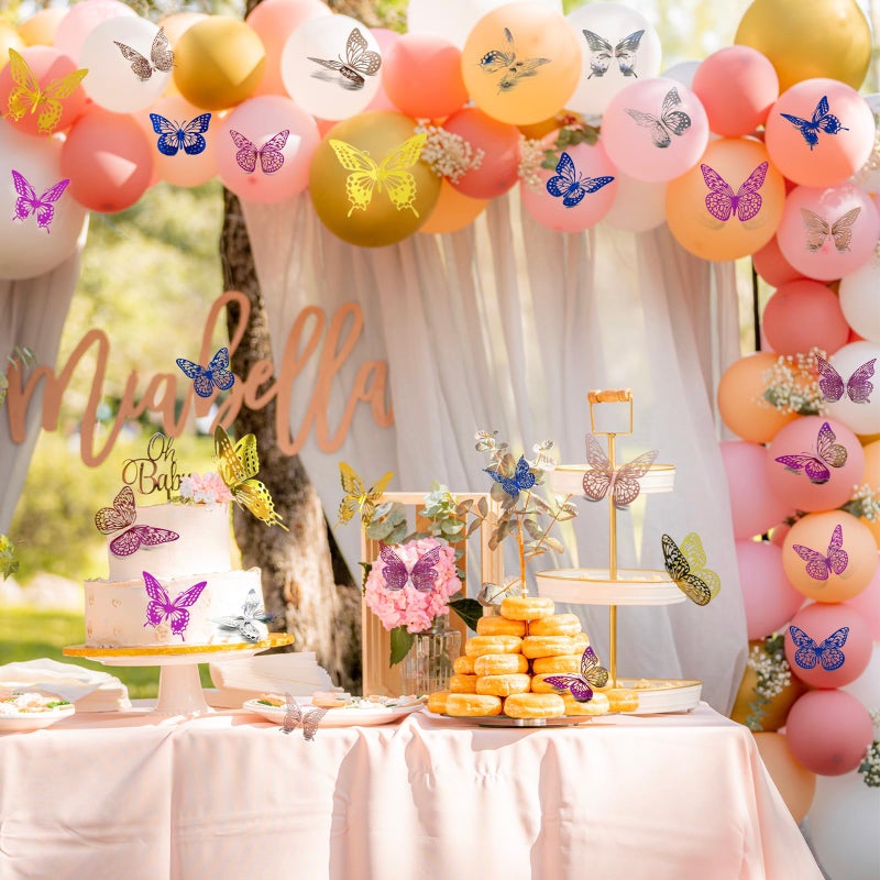 Meikeer 3D Butterfly Wall Decor 48 Pcs 4 Styles 3 Sizes  for Birthday Decorations Party Decorations  Removable Wall Stickers Interior Decoracions Kids Nursery Classroom Wedding Decor (Sapphire Blue) - Image 4
