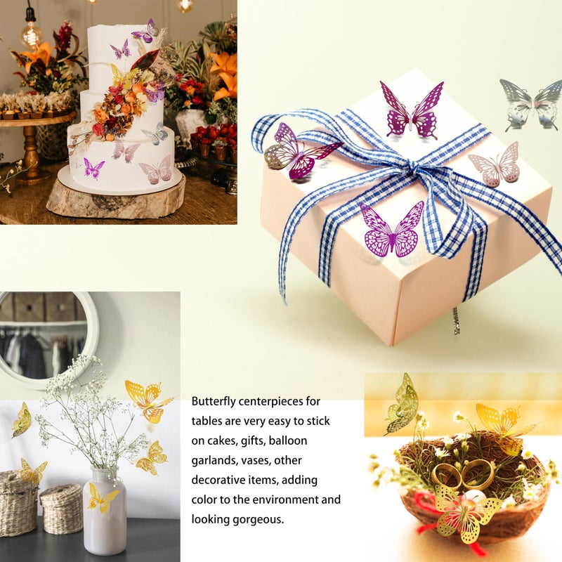 Meikeer 3D Butterfly Wall Decor 48 Pcs 4 Styles 3 Sizes  for Birthday Decorations Party Decorations  Removable Wall Stickers Interior Decoracions Kids Nursery Classroom Wedding Decor (Sapphire Blue) - Image 3
