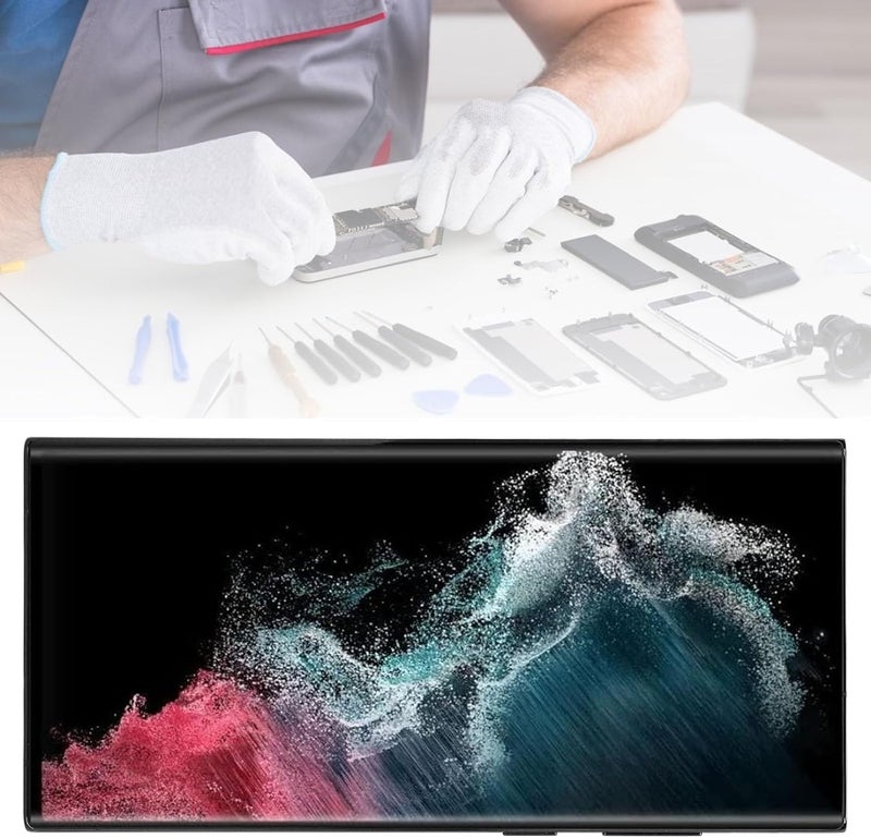 Yoidesu Original for S22 Ultra, OLED LCD Display Touch Screen Digitizer Assembly S22ultra SM S908B LCD Screen Replacement with Frame, 6.7 Inch (Electric Light Color) - Image 5