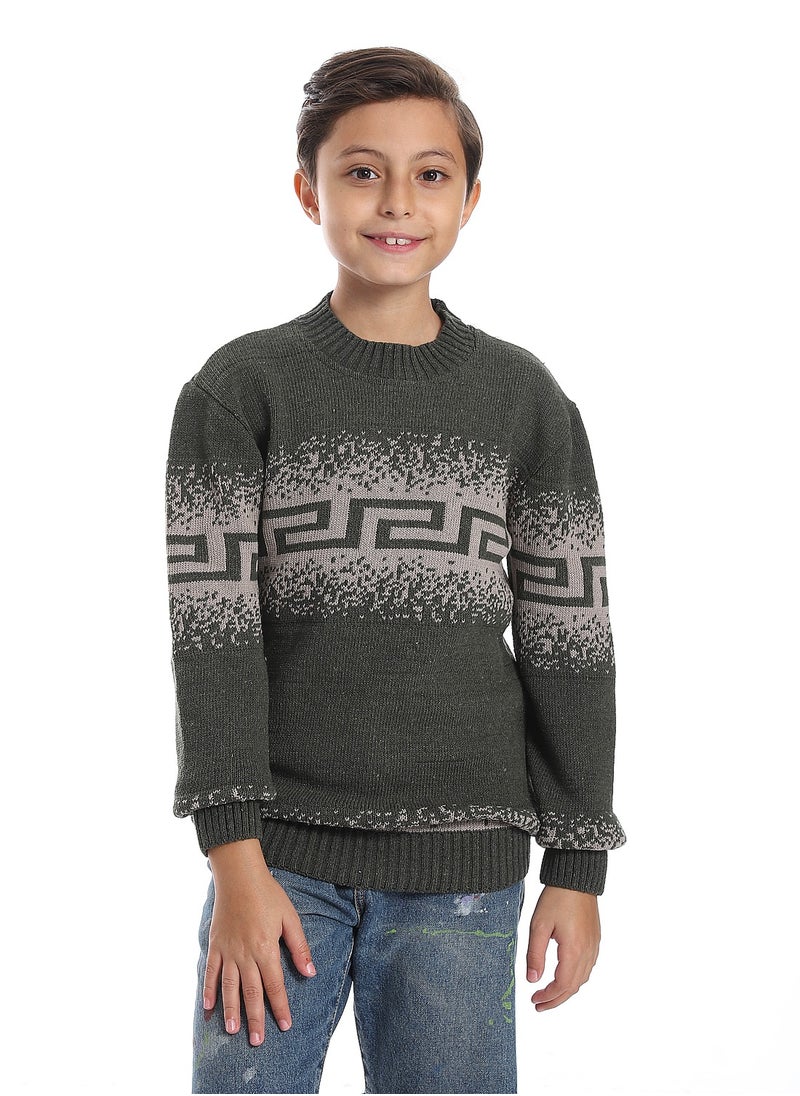 Caesar - Wool Boys Pullover With Multi Design - Image 1