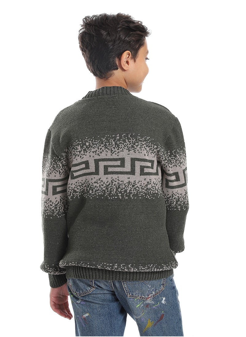 Caesar - Wool Boys Pullover With Multi Design - Image 1