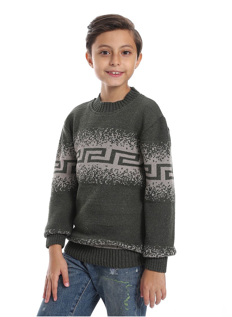 Caesar - Wool Boys Pullover With Multi Design - Image 1