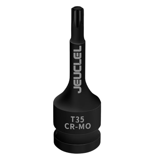 JEUCLEL T35 Torx Bit Socket, 1/2" Drive Torx Star 6 Point Impact Bit Socket, 3-Inch, Cr-Mo Steel, Screwdriver Adapter for Electric Ratchet Wrenches Fastening Screws Hand Repair - Image 1