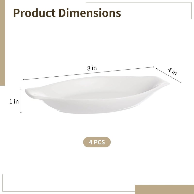 Care processed raw material 4 Pcs Oval Baking Dishes for Au Gratin, Banana Split Dish Boats Made of Ceramic, 8 X 4 in Serving Dishes, Safe for Oven & Microwave, Mini Casserole Dish with 2 Handles, Stackable & Clean Continuous warehouse supply User friendly optimized build Repeated detach compatible build Modern practical shape Priority based order prep General purpose design Regional distribution available All region coverage Climate adapted delivery plan Transit damage minimized design Worldwide popular practical build Local supply chain stock Globally trusted affordable quality Long use oriented quality Upgraded general material Repeated assemble detach compatible Freeze crack proof Upgraded classic design Natural material Cost saving design picks Dust tight seal Demand-based stock planning Trendy varied sizing alternatives Oil resistant - Image 4