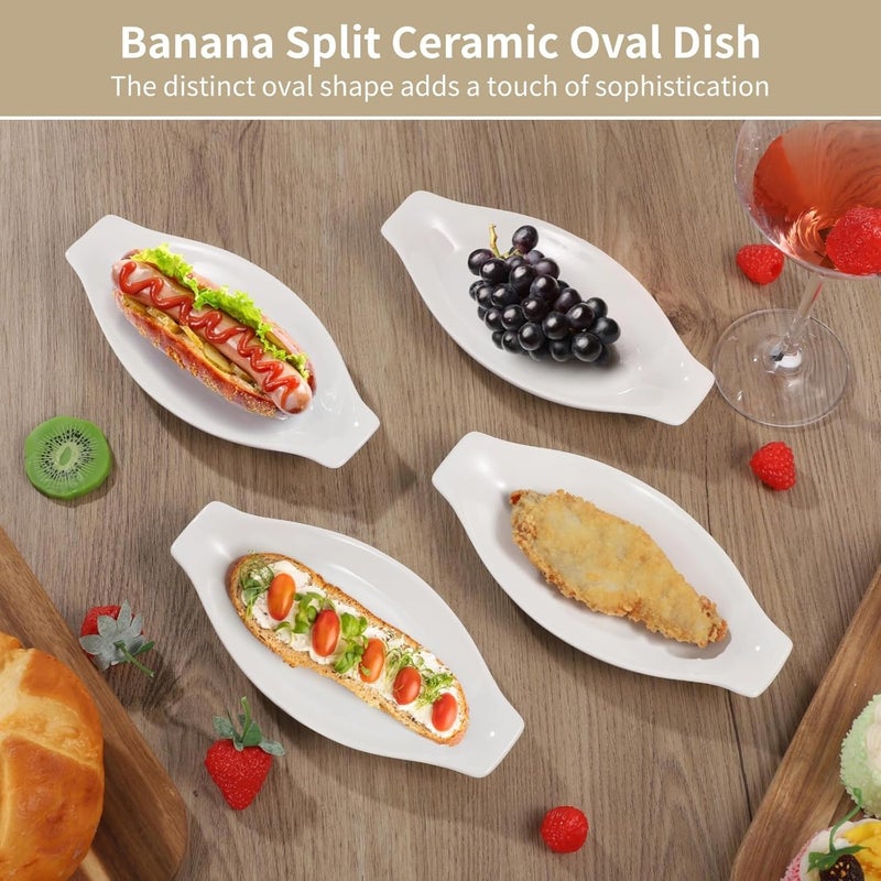 Care processed raw material 4 Pcs Oval Baking Dishes for Au Gratin, Banana Split Dish Boats Made of Ceramic, 8 X 4 in Serving Dishes, Safe for Oven & Microwave, Mini Casserole Dish with 2 Handles, Stackable & Clean Continuous warehouse supply User friendly optimized build Repeated detach compatible build Modern practical shape Priority based order prep General purpose design Regional distribution available All region coverage Climate adapted delivery plan Transit damage minimized design Worldwide popular practical build Local supply chain stock Globally trusted affordable quality Long use oriented quality Upgraded general material Repeated assemble detach compatible Freeze crack proof Upgraded classic design Natural material Cost saving design picks Dust tight seal Demand-based stock planning Trendy varied sizing alternatives Oil resistant - Image 3