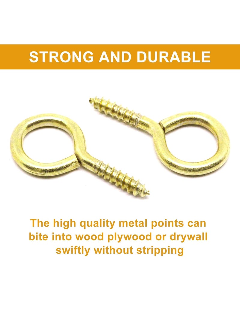 S SYDIEN S SYDIEN 34 Inch Eye Hooks Brass M6 Heavy Duty Screw Eye Hooks for Crafts DIY Jewelry Making 100pcs  - Image 3