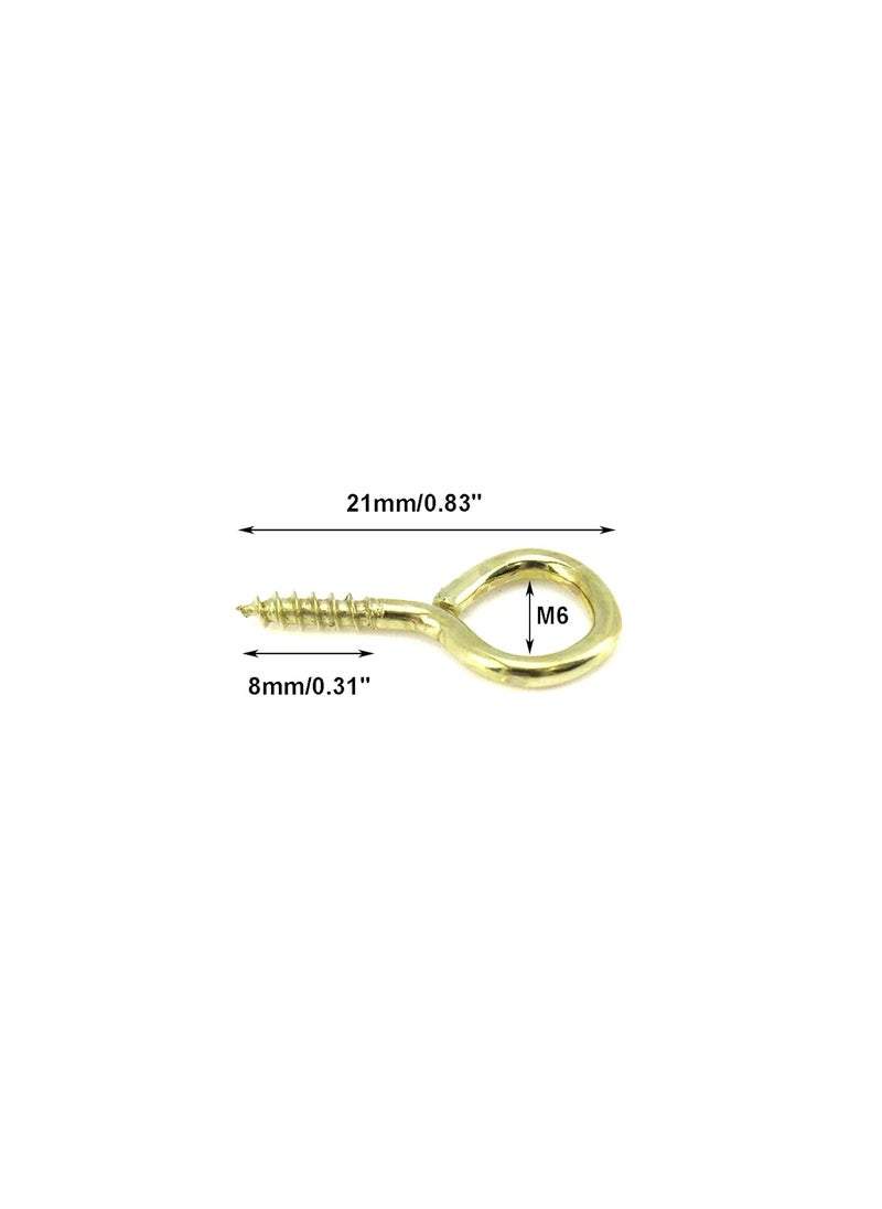 S SYDIEN S SYDIEN 34 Inch Eye Hooks Brass M6 Heavy Duty Screw Eye Hooks for Crafts DIY Jewelry Making 100pcs  - Image 2